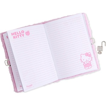 kids licensing hello kitty girls τρισδιάστατο μυστικό ημερολόγιο με κλειδαριά βελούδινη επένδυση a5 για το σχολείο HK50140 84355