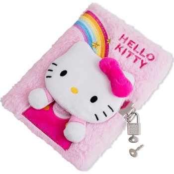 kids licensing hello kitty girls 3-d secret diary with lock a5 lined plush  for school HK50140 8435507886970