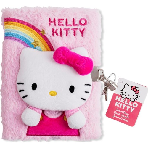 kids licensing hello kitty girls 3-d secret diary with lock a5 lined plush  for school HK50140 8435507886970