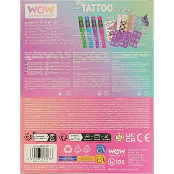 kids licensing wow generation - glitter tattoo kit, glitter pens, decorative gems,  stenci WOW00097 8435507883238