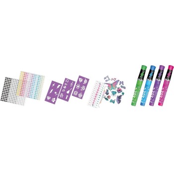 kids licensing wow γενιά - κιτ τατουάζ glitter, στυλό glitter, διακοσμητικά πετράδια, stenci WOW00097 8435507883238