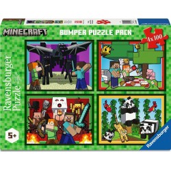 Ravensburger Παζλ 4x100 Τεμ. Minecraft 12004290 4005555042907