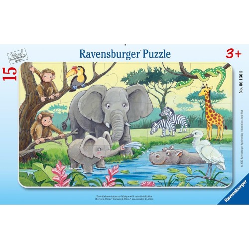 Ravensburger Παζλ Καρτέλα 15 Τεμ. Ζώα της Αφρικής 06136 4005556061365