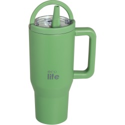 eco life Ecolife θερμός ποτήρι ανοξείδωτο 2 handles green tea με καλαμάκι 900ml 33-BO-7071 5208009003786
