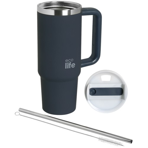 eco life Ecolife ανοξείδωτο ποτήρι θερμός με καλαμάκι stormy sea 900ml 33-BO-5014 5208009003373
