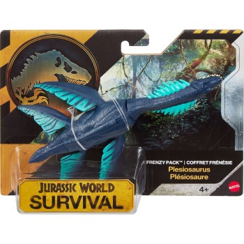 Mattel Jurassic World Frenzy Pack Plesiosaurus Dinosaur Figure, Authentic Toy, Digital Play JGB72 / JKL57 194735352340
