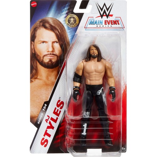 Mattel WWE AJ Styles Action Figure, Main Event Series 154 6-inch Collectible Superstar With Articulation GDF62 / JCV43 194735276