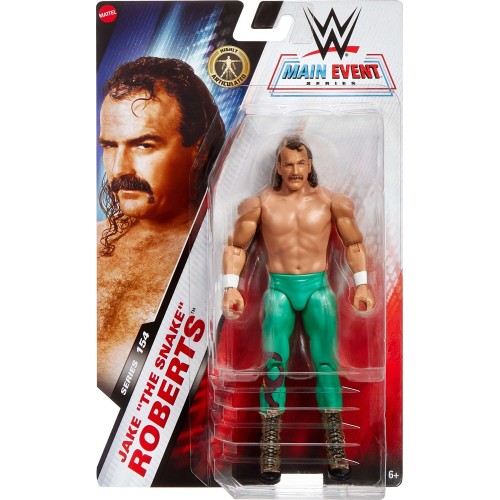 Mattel WWE Jake Roberts Action Figure, Main Event Series 154 6-inch Collectible Superstar With Articulation GDF62 / JCV45 194735