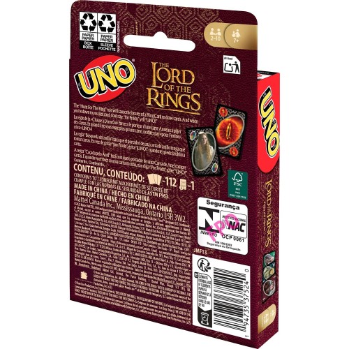 mattel uno lord of the rings JMF13 194735375240