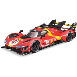 Bburago - 1/18 Ferrari Racing - 499p LMH 202351 - Red - New 2024: Metallic Replica - Detailed Interior - Opening Doors and Hood 