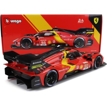 Bburago - 1/18 Ferrari Racing - 499p LMH 202351 - Red - New 2024: Metallic Replica - Detailed Interior - Opening Doors and Hood 