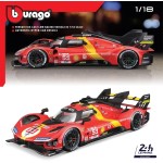 Bburago - 1/18 Ferrari Racing - 499p LMH 202351 - Red - New 2024: Metallic Replica - Detailed Interior - Opening Doors and Hood 