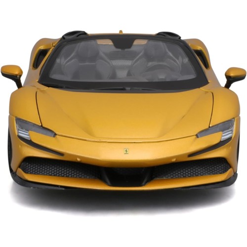 Bburago May Chef Group 16016 Bburago 1:18 Ferrari SF 90 Spider Gold Childrens Vehicle for Ages 3 Years, Yellow, 1:18 Scale 18-16