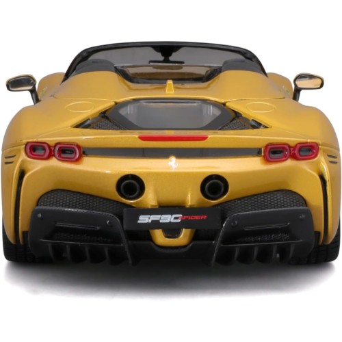 Bburago May Chef Group 16016 Bburago 1:18 Ferrari SF 90 Spider Gold Childrens Vehicle for Ages 3 Years, Yellow, 1:18 Scale 18-16
