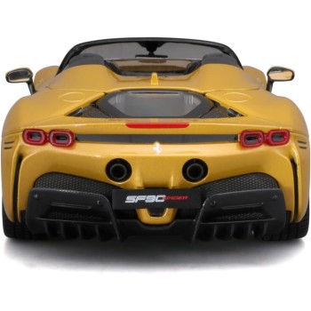 Bburago May Chef Group 16016 Bburago 1:18 Ferrari SF 90 Spider Gold Childrens Vehicle for Ages 3 Years, Yellow, 1:18 Scale 18-16