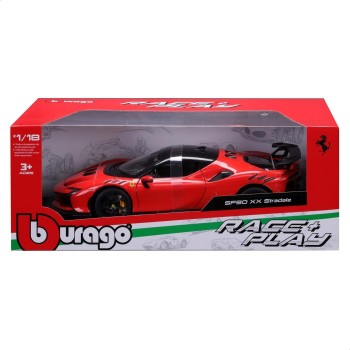 Bburago Sf90 XX Stradale Red With Black Top Race + Play Series 1/18 Diecast Model Car 16020rd 18/16020 RED 4893993160204