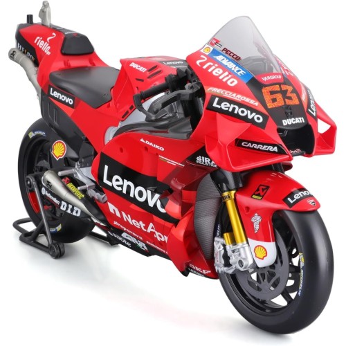 Maisto - Moto GP Racing - Ducati Lenovo 202263 Bagnaia - 1:6 Scale Vehicle Reproduction - Toy for Children From 14 Years Old - M