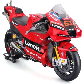 Maisto - Moto GP Racing - Ducati Lenovo 202263 Bagnaia - 1:6 Scale Vehicle Reproduction - Toy for Children From 14 Years Old - M