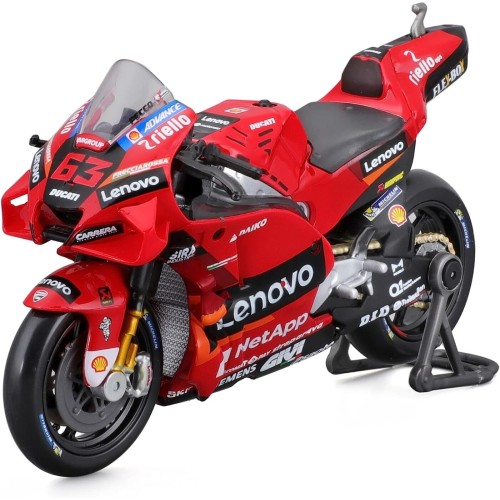 Maisto - Moto GP Racing - Ducati Lenovo 202263 Bagnaia - 1:6 Scale Vehicle Reproduction - Toy for Children From 14 Years Old - M