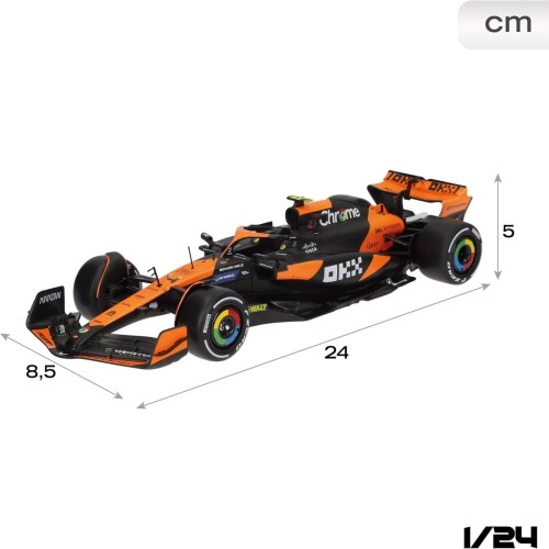 Bburago 1:24 2024 Race Mclaren Mcl38 With Figure, Norris 4 18/28040 (#4) 4893993280407
