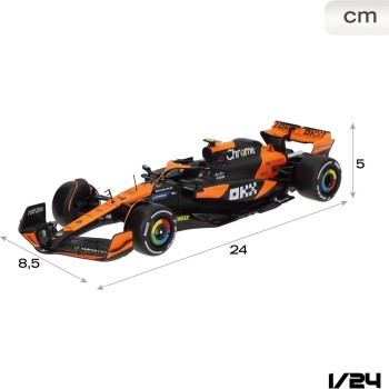 Bburago 1:24 2024 Race Mclaren Mcl38 With Figure, Norris 4 18/28040 (#4) 4893993280407