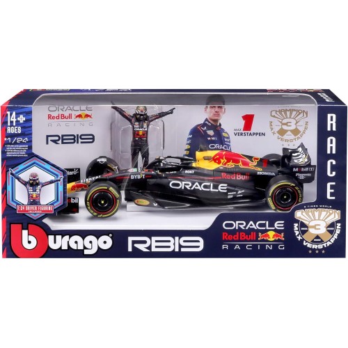 Bburago 1:24 2023 Race Oracle Red Bull Rb19 Die-cast Car With Verstappen 1 Figure 18/28036 (#1) 4893993280360