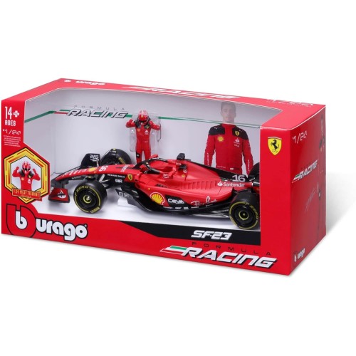 Bburago 1:24 Scale Forumula Racing 2023 Ferrari Sf-23 Diecast Vehicle With Leclerc 16 Figure 18/26809 4893993268092
