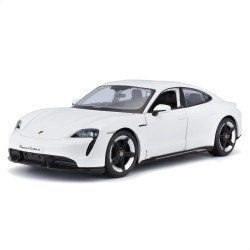 Bburago B18-21098 Porsche Taycan Super Car-1:24 Scale Die Cast Vehicle, White 18/21098 WHITE 4893993210985