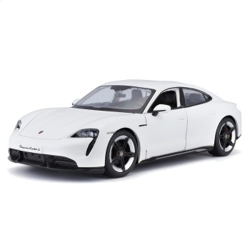 Bburago B18-21098 Porsche Taycan Super Car-1:24 Scale Die Cast Vehicle, White 18/21098 WHITE 4893993210985