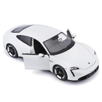 Bburago B18-21098 Porsche Taycan Super Car-1:24 Scale Die Cast Vehicle, White 18/21098 WHITE 4893993210985