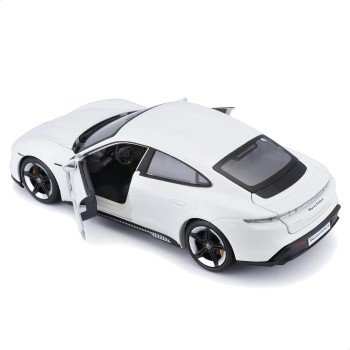 Bburago B18-21098 Porsche Taycan Super Car-1:24 Scale Die Cast Vehicle, White 18/21098 WHITE 4893993210985