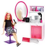 Mattel Barbie Glitter Κομμωτήριο Με Κούκλα DTK05 887961356489
