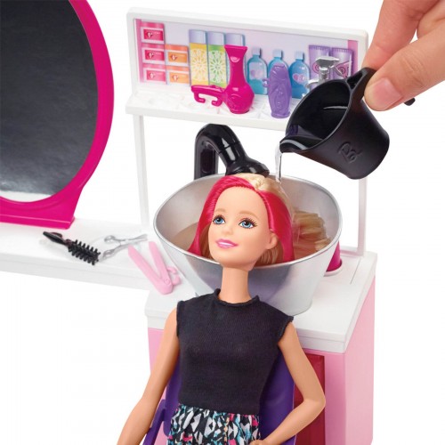 Mattel Barbie Glitter Κομμωτήριο Με Κούκλα DTK05 887961356489