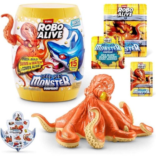 ZURU Robo Alive Deep Sea Monster Surprise Barrel With Octopus and 15+ Surprises (11871155b) 11871155B 4894680046603