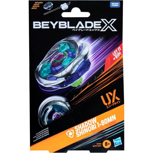 Hasbro Beyblade X Shadow Shinobi 1-80mn UX Starter Pack Top and Launcher G0175 / G1539 5010996295088