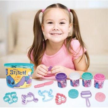As company as πλαστελίνη stitch κουβαδάκι με 4 βαζάκια και 8 εργαλεία 200g 3+ χρονών 1045-03636 5203068036362