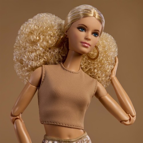 Mattel Barbie Basics Collectible Doll, Model 07 With Blonde Hair in White Pants With Golden Print JJX26 194735343553