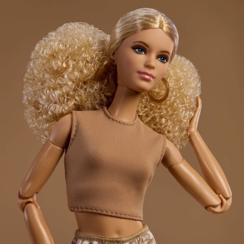 Mattel Barbie Basics Collectible Doll, Model 07 With Blonde Hair in White Pants With Golden Print JJX26 194735343553