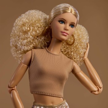 Mattel Barbie Basics Collectible Doll, Model 07 With Blonde Hair in White Pants With Golden Print JJX26 194735343553