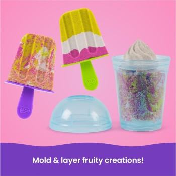 Spin Master kinetic sand, smoothie mixer  with 14 oz play sand, tools and popsicle moul 6075121 681147099616