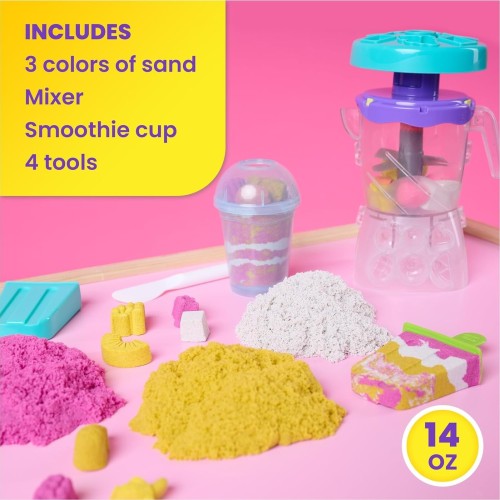 Spin Master kinetic sand, smoothie mixer  with 14 oz play sand, tools and popsicle moul 6075121 681147099616