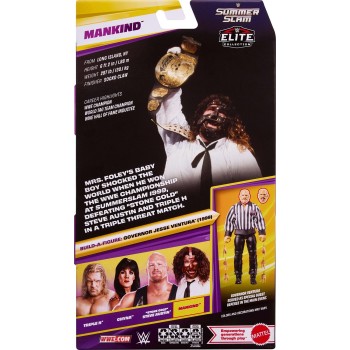 Mattel WWE Elite Collection Premium Live Event Mankind Action Figure Set, Summerslam Series Collectible HVF76 / JHX81 1947353374