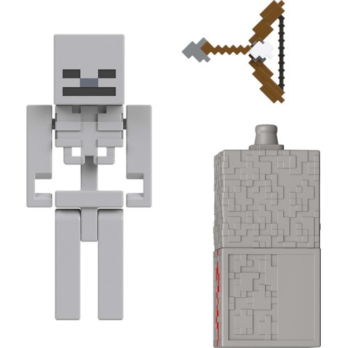 Mattel Minecraft Skeleton Action Figure & Accessory Set, 3.25-inch Scale Collectible Toy & Building Piece GTP08 / JJR93 19473534