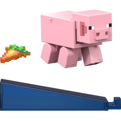 Mattel Minecraft Pig Action Figure & Accessory Set, 3.25-inch Scale Collectible Toy With Building Piece GTP08 / JJR96 1947353410