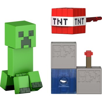 Mattel Minecraft Creeper Action Figure & Accessory Set, 3.25-inch Scale Collectible Toy With Building Piece GTP08 / JJR92 194735