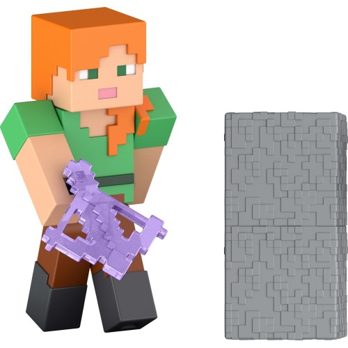 Mattel Minecraft Alex Action Figure & Accessory Set, 3.25-inch Scale Collectible Toy With Building Piece GTP08 / JJR91 194735341