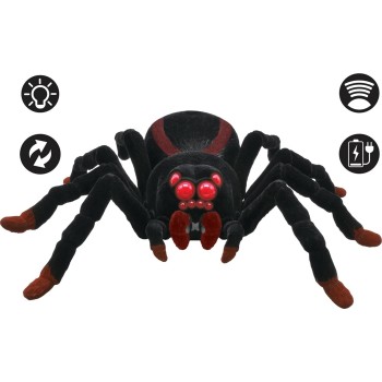 lexibook, realistic remote  tarantula/spider, 8 hairy legs, 2 mandibles, li 25.SPIDER01 3380743096803
