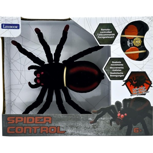lexibook, realistic remote  tarantula/spider, 8 hairy legs, 2 mandibles, li 25.SPIDER01 3380743096803