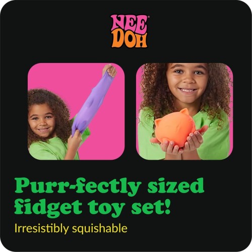 Gama Brands Schylling Cool Cats Super Nee Doh Stress Balls - Anxiety Toys, Sensory Ball, Fidget Toys, Needoh Stress Relief Toys,