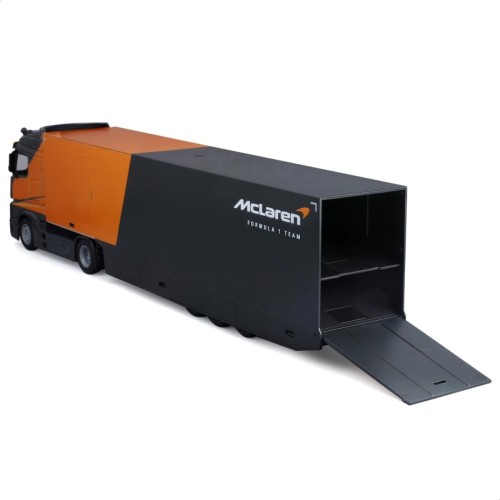 Bburago mercedes semi truck with mclaren mcl38 2024 4 noris, 1:43 scale diecast se 18/38401 4893993384013
